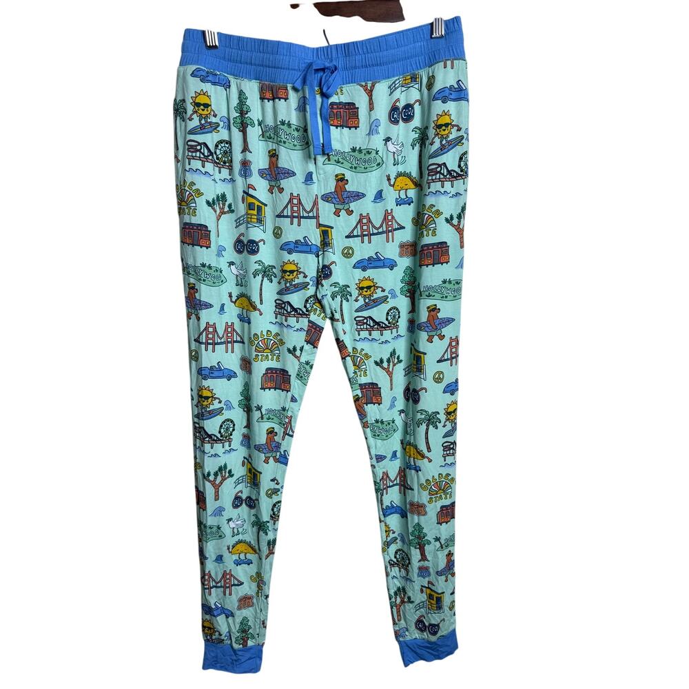 Little Sleepies California Golden State Bamboo Jogger Pajama Pants Womans S